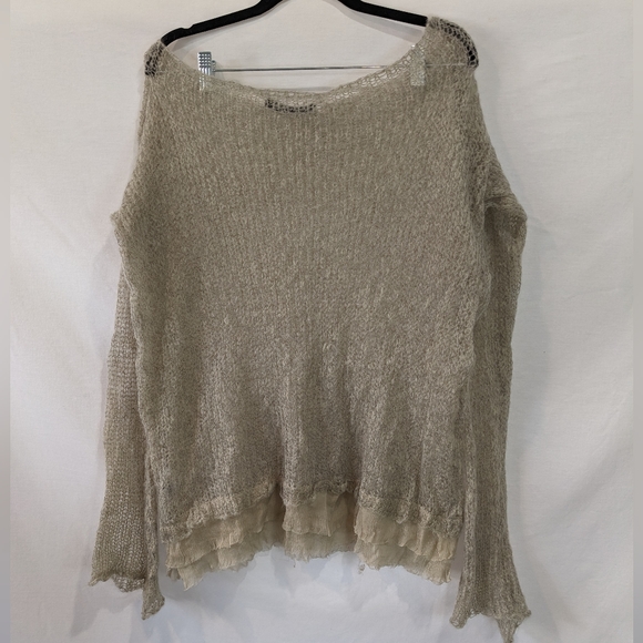 Viviana Uchitel Open Knit Wool and Silk Sweater Blouse Size 2 - Picture 6 of 10